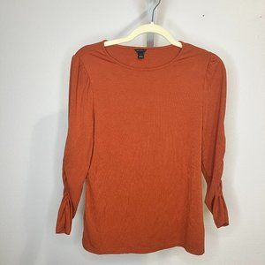 Ann Taylor Ruched Sleeve Top Small
